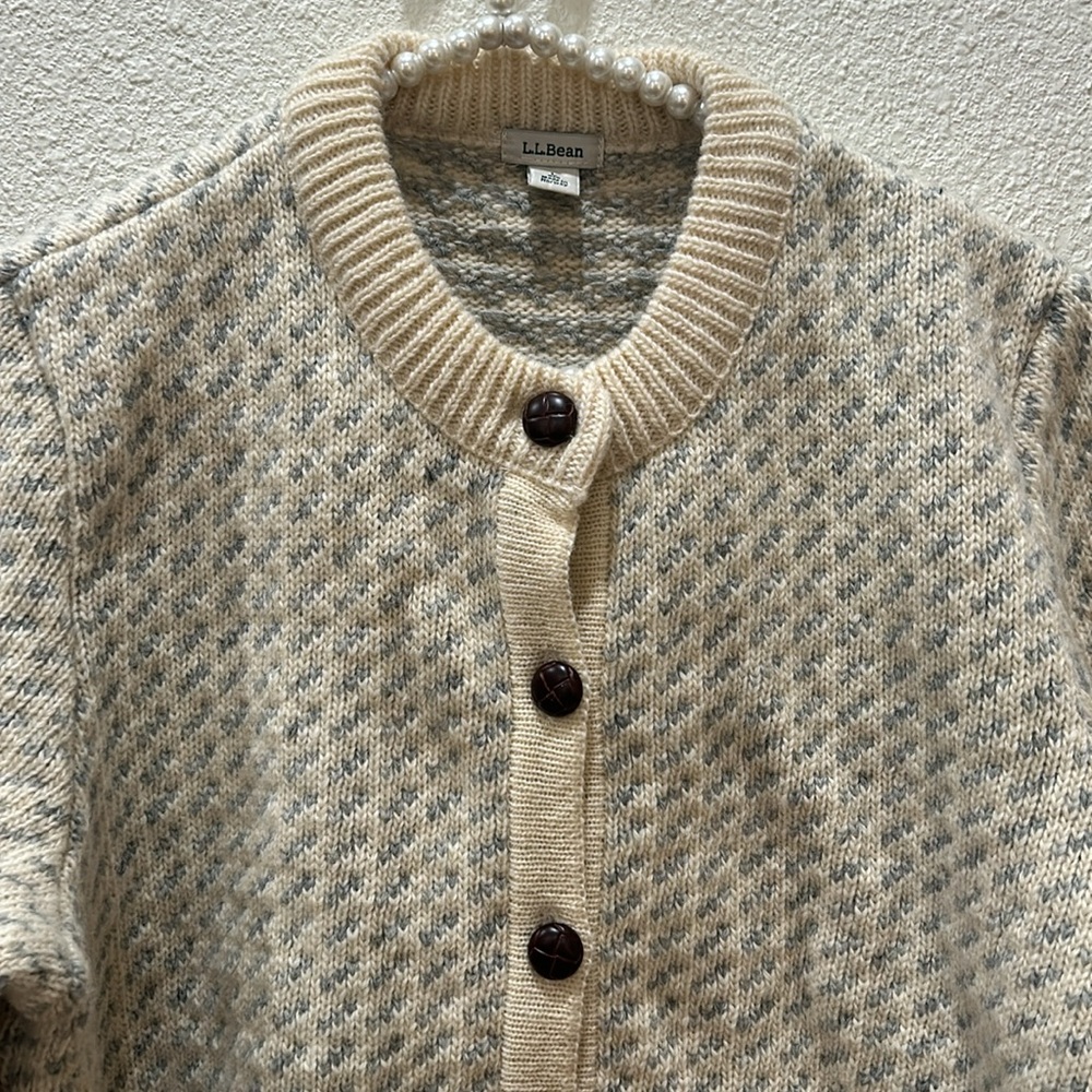 Vintage LL Bean Cardigan L - Picture 2 of 8